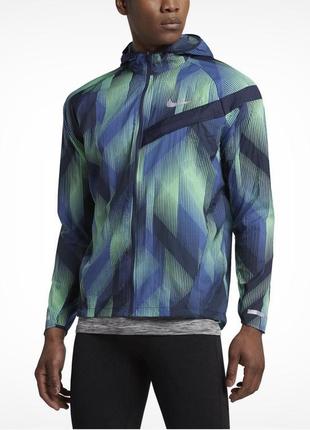 Оригінал спортивна ветровка nike (найк) ® impossibly light running jacket - green/blue