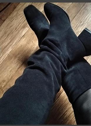 Сапоги деми натуральный замш