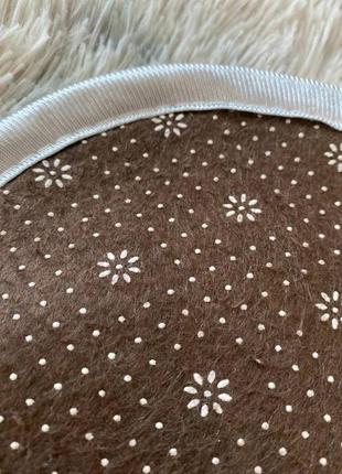 Хутровий ворсистий приліжковий килимок травка (овальний)7 фото