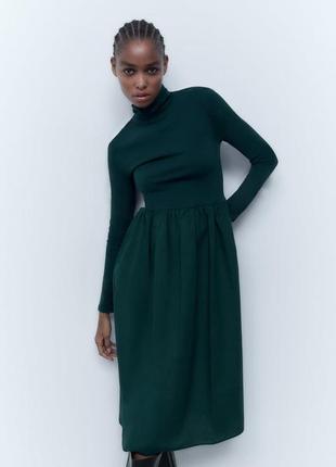 Сукня жіноча zara, колір смарагдовий😍 платье плаття платя3 фото