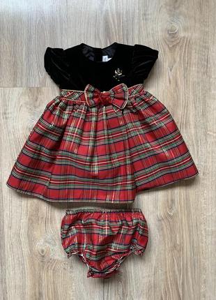 Нарядне плаття для дівчинки велюрове бархатне з трусиками