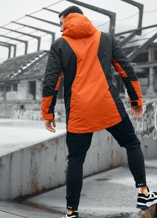 Куртка демісезонна чоловіча horn чорно-помаранчева4 фото