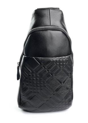 Чоловічий шкіряна сумка бананка зі шкіри слінг мужская кожаная сумка