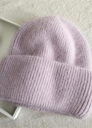 Дуже класна тепла шапка ліловий колір фіолетовий бузкова шапка1 фото
