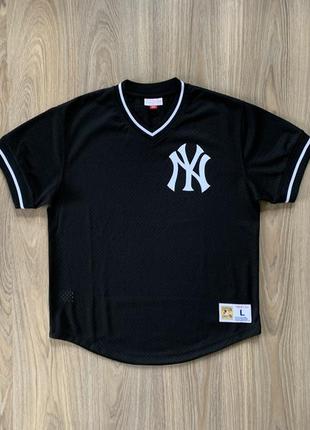 Чоловіча спортивна футболка джерсі mitchell&amp;ness jersey new york yankees1 фото
