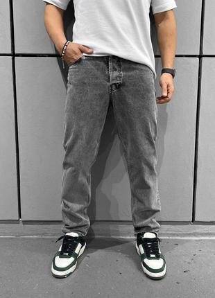 Широкие мужские джинсы / свободные серые джинсы для мужчин