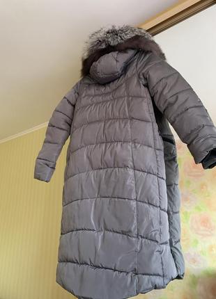 Зимове пальто/куртка з натуральною чорнобуркою4 фото