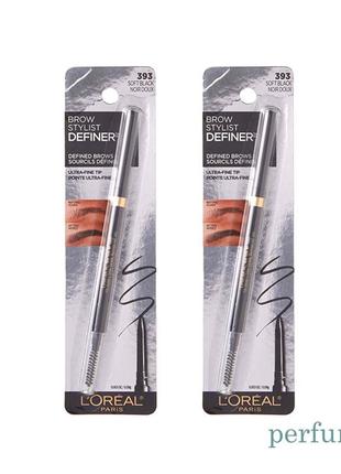 Олівець для брів loreal brow stylist definer 393 soft black