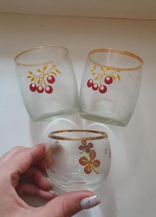 Стаканы, стаканы с позолотой