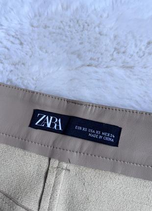 Zara кожаная юбка на высокой посадке р. xs5 фото