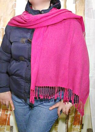 Мягкий шарф, шаль, оттенок фуксии, 175х70