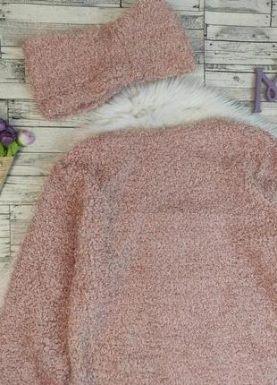 Детское платье травка для девочки теплое светло розовое с бусинами повязка на голову размер 1466 фото
