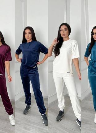 Велюровий домашній костюм велюр плюш багато кольорів9 фото