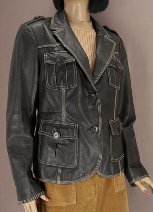 Брендовая кожаная куртка, жакет, пиджак "next". размер uk16(xl).