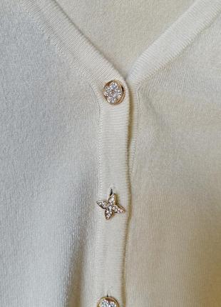 Кофта свитер кардиган из нежнейшего трикотажа размер хс-м в блестящие пуговки стразы3 фото