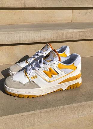 Женские кроссовки new balance 550 white yellow 36-37-38-39