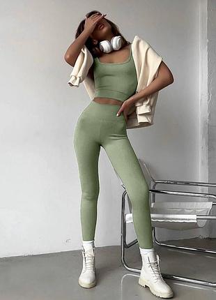 Костюм женский топ + лосины2 фото