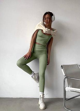 Костюм женский топ + лосины3 фото