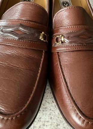 Итальянские кожаные туфли - лоферы 45/brend mirage italy5 фото