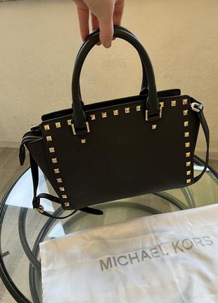 Сумка michael kors  selma studded saffiano, оригинал4 фото