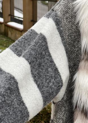 French connection 22 года роскошное шерстяное пальто печворк8 фото