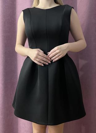 Черное коктейльное вечернее платье1 фото