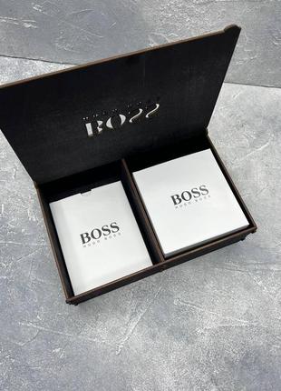 Подарочный набор boss (ремень + кошелек)5 фото