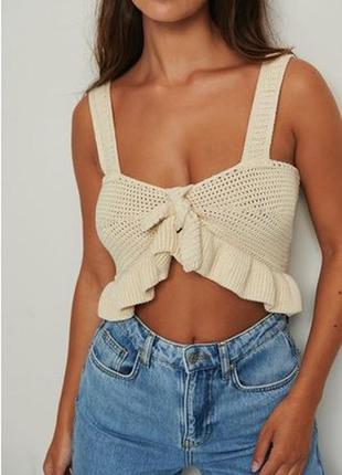 Новый с биркой трикотажный вязаный топ коттон м