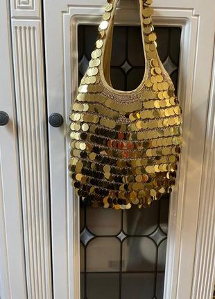 Сумка торба золотиста