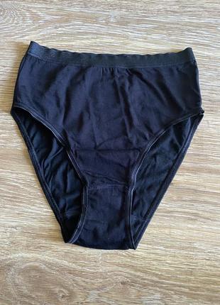 Шикарные, трусики, базовые, коттоновые, черного цвета, с высокой, посадкой, от бренда: speidel.