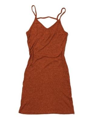 Мінімалістична трикотажна сукня topshop на тоненьких бретельках в рубчик