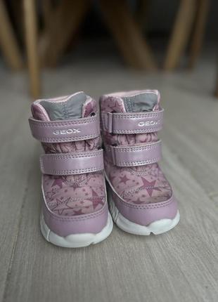 Зимние детские розовые сапожки geox на девочку, 21 размер7 фото
