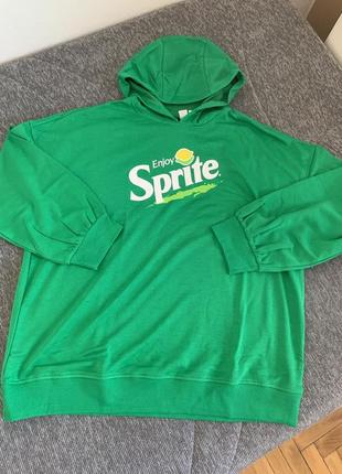 Толстовка худи свитшот h&amp;m с принтом sprite