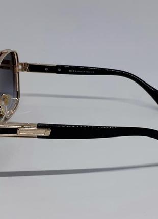 Dita стильные мужские солнцезащитные очки фиолетово серый градиент в золотом металле4 фото