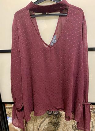 Блузка сатинова в крапку