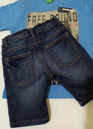 Стильный комплект джинсовые  шорты и футболка5 фото