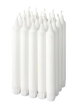 Набор белых неароматических свеч ikea jubla юбла 20 шт, 19 см