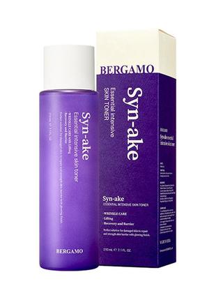 Лифтинг-тонер для лица со змеиным пептидом bergamo syn-ake essential intensive skin toner1 фото