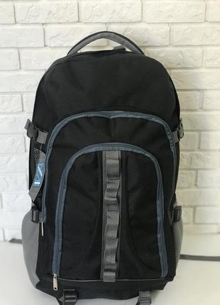 Рюкзак туристичний va t-02-2 65л, чорний із сірим 292613-04