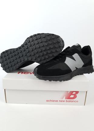 Мужские кроссовки летние черные new balance 327 black. обувь летняя мужская черная нью баланс 3276 фото