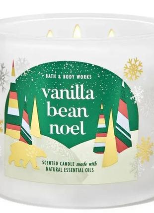 1, большая ароматизированная свеча bath and body works на 3 фитиля vanilla bean noel оригинал