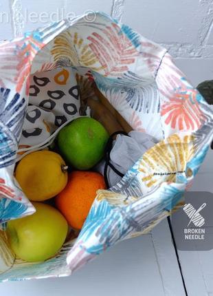 Еко сумка-маєчка "акварель", эко пакет, екоторба, шоппер з тефлонової тканини6 фото
