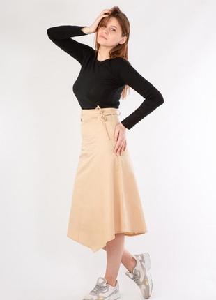 Польша оригинал atlantic женская юбка 100% хлопок s бежевая