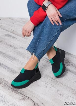 Легкі кросівки з неопрену та натуральної замші лёгкие кроссовки тканевые с натуральной замшей