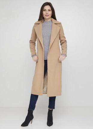 Пальто бежевое / удлиненный жакет