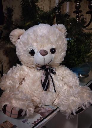 Игрушка теди белый 40см для любимой девушки мишка на подарок