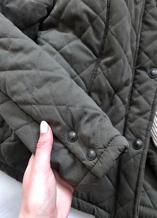 Куртка демисезон тёплая стеганая хаки размер м л fatface4 фото
