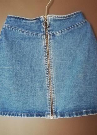 Юбка джинсова, висока талія, трапеція, asos, розмір xs2 фото