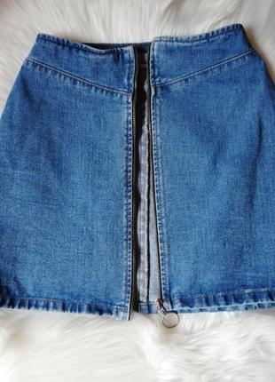 Юбка джинсова, висока талія, трапеція, asos, розмір xs5 фото