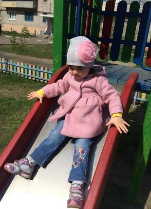 Весенняя шапочка с розовым бантом ог52 украина